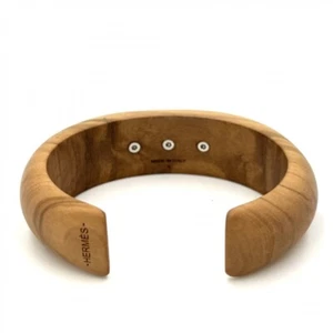 HERMES Armreif Collier de Chien Armband Holz braun silber Beschläge Damen - Bild 1 von 6