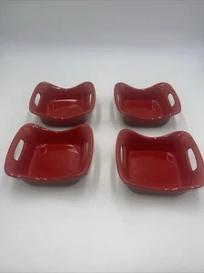 4 - Rachel Ray 10 oz piatti casseruola quadrati in gres Ramekin rosso - Foto 1 di 4