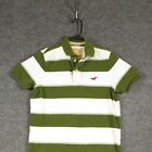 Hollister Polo Shirt Mens Medium White Short Sleeve Button Up 100% Cotton Rugby