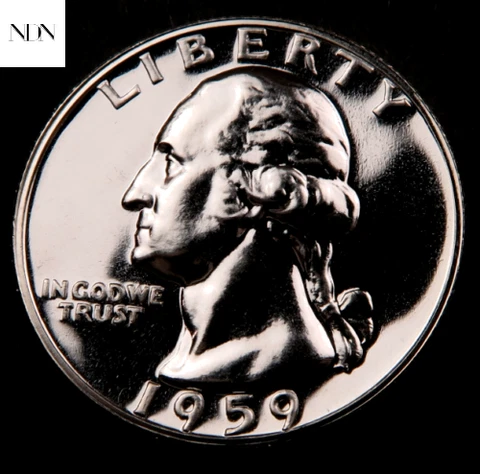 1959 Washington Quarter - Gem Proof - 90% Silver Cover