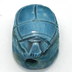 Cuentas de escarabajo talladas en azul de diseño egipcio de colección *6 - Imagen 1 de 12