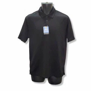 Camisa polo otomana a rayas Van Heusen para hombre Air Performance talla pequeña negra - Imagen 1 de 5