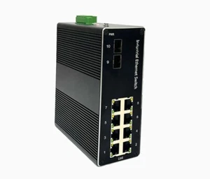 8-port 10/100/1000Mbps Industrial Ethernet Switch + SFP fiber ports + PoE - Picture 1 of 6