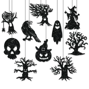 Halloween Hanging Decor Ceiling Evil Tree Ghost Witches Party Black Ornament UK - Picture 1 of 6
