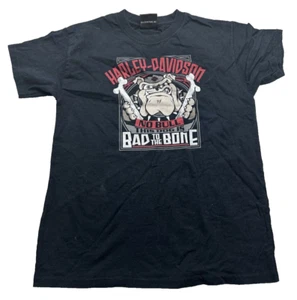 Vintage Harley Davidson Shirt Youth Large Bad To The Bone Dog Helmet - Picture 1 of 7