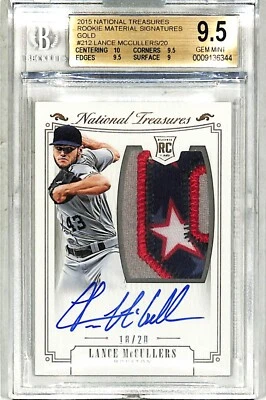 2015 National Treasures LANCE McCULLERS Rookie Card #212 Graded BGS 9.5 Auto 10 - Image 1 of 4
