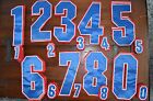 ROYAL BLUE-WHITE-RED Hockey Jersey Back+Sleeve Tackle Twill Number Set Kit 143