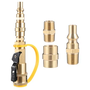 Propane Adapter Quick Connect Conversion Kit Threaded Fitting Connector Hose - Picture 1 of 12