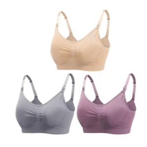 3Pcs/Set High Quality Maternity Nursing Bras Cotton Breastfeeding Pregnant Under - Picture 1 of 37