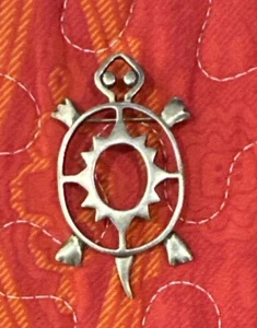 Vintage Southwestern Sterling Silber Schildkröte Brosche - Bild 1 von 5