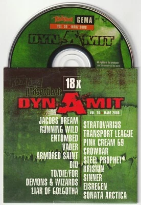 ✪ ROCK HARD DYNAMIT #20/2000 METAL-MAGAZIN BEILAGE CD-SAMPLER NEUW. TOP NM-VG+ - Bild 1 von 3