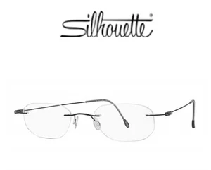 Gafas SILHOUETTE sin montura titanio M7437 NEGRAS 50 marco nuevo con etiquetas venta al por menor $800 - Imagen 1 de 9
