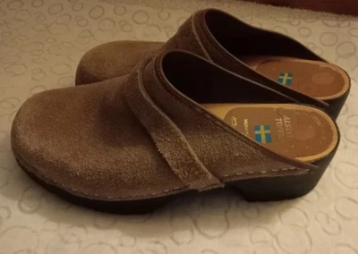 Alstermo Toffeln Swedish Mid Brown Suede Clogs Size 40 Handmade VGCondition - Image 1 of 3