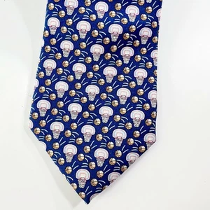 Vineyard Vines Boy's Youth Tie Basketball Hoop Navy 100% Silk USA - Picture 1 of 8