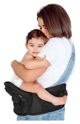 Portabebés Tushbaby Asiento de Cadera Negro Cremalleras Bolsillos Soporte Ergonómico Foto 1 de 4