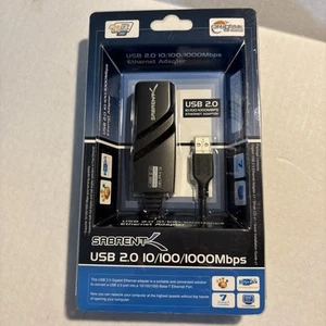 New Sabrent Network Adapter USB 2.0 To 10/100/1000MBPS Windows Mac Linux NIB - Picture 1 of 7