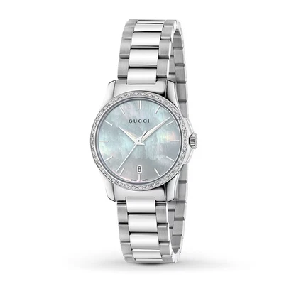 Gucci Women's G-Timeless MOP Dial Stainless Steel Watch  - YA126543 ($1540 MSRP) - Image 1 of 4
