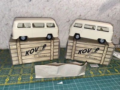 Kovap Tinplate Volkswagen T2 Bus 4.5 Inches Long Set of 2 Boxed 1 Key Cream - Image 1 of 4