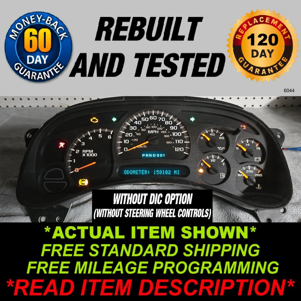 Silverado Sierra Tahoe 2003-2004 Suburban Yukon Avalanche Gauge Cluster Foto 1 de 4