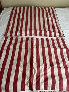 Vintage Lauren Ralph Lauren Red & Cream Stripe - 2 Pillow Shams Read Description - Picture 1 of 14