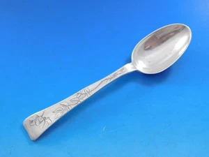 Lap Over Acid Etched by Tiffany Sterling Silver Place Soup Spoon Large Orchid 7" - Picture 1 of 4