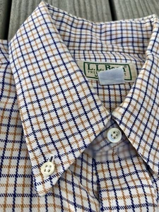 Vintage 80er LL Bean USA Herren Button Down Hemd kariert kariert Baumwolle klassisch adrett - Bild 1 von 8