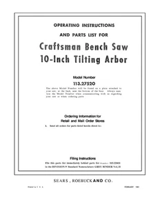 Sierra de mesa Sears Craftsman modelo manual # 113.27520 - Imagen 1 de 1