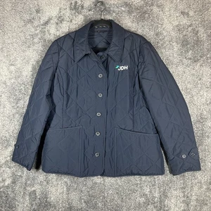 Brooks Brothers Jacket Womens XL Navy Blue Quilted Button Front JDH Logo Coat - Picture 1 of 9