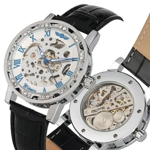 Fashion Winner Watch Men Hand-wind Mechanical Wrist Watches Crystal Decoration - Picture 1 of 17