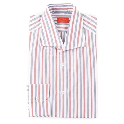 Camisa de Vestir Isaia Ajuste Regular 'Italia' Multi Rayas Algodón 15.5 (Eu 39) Nueva con Etiquetas Foto 1 de 4