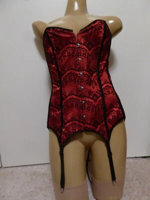 Corsé lencería para mujer Adore Me 01446 rojo negro mediano Foto 1 de 4