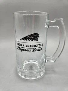 Indian Motorcycle Daytona Beach Glass Beer Mug With Handle - Picture 1 of 6