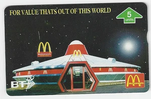 TK 130 tarjeta telefónica/tarjeta telefónica GB 5u McDonald's Spaceship Restaurant - Imagen 1 de 1