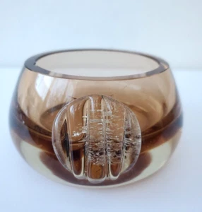 60s Vintage Collectable Bohemia Blown Studio Art Glass Bowl Milan Metelak Design - Picture 1 of 4