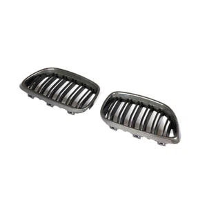 Carbon Front Grille Grill Double Line Matt Black For BMW 2Series F22 F23 F87 M2 - Picture 1 of 9