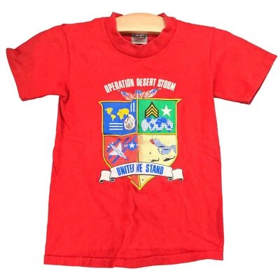 Camisa Gráfica Operación Tormenta del Desierto De Colección Niños M 10-12 Roja Cuello Redondo Foto 1 de 4
