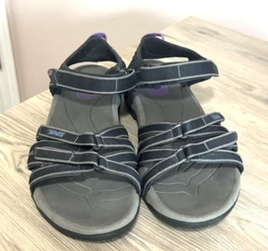 Teva Tirra Outdoor Sandals Women’s 9 Strappy Hiking Black Purple 4266 - Picture 1 of 10