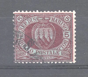 Escudo de armas San Marino ~ 1877 Sc# 24 usado cv $450 (A023) - Imagen 1 de 2
