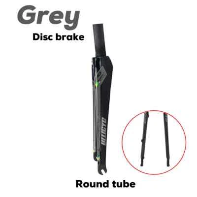 Bicicleta de carretera de fibra de carbono horquilla rígida llanta de disco freno tubo cónico redondo 700C Foto 1 de 4