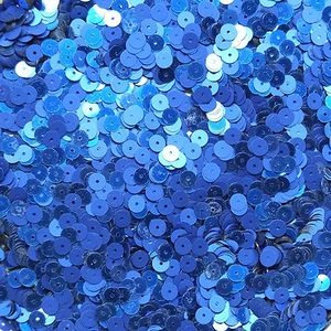 6mm Sequins Royal Blue Shimmer Metallic Matte Silk Frost. Made in USA - Picture 1 of 2
