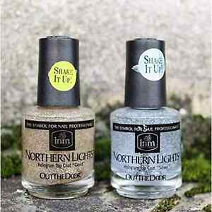 INM Northern Lights Hologram Top Coat DUO - Silver Gold Duo set