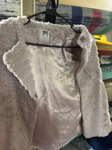 Milly Minis Juniors Soft Faux Fur Moto Jacket Multi Color Youth Size 7 - Picture 1 of 9