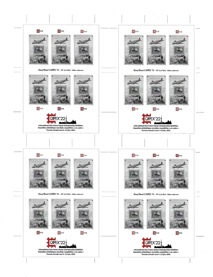 CAPEX22 Official exhibition Cinderella Imperforate Proof Sheet 2022 Essay Label - Image 1 of 1