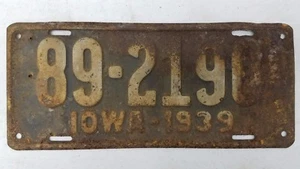 1939 IOWA Van Buren County License Plate 89-2190 - Picture 1 of 1