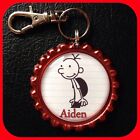Personalized DIARY of A WIMPY KID Name Bottle Cap Pendant, Key Chain Zipper Pull