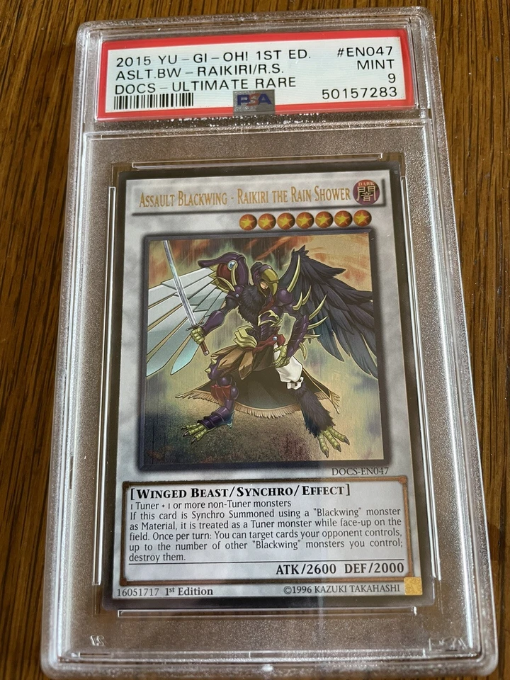Yu-Gi-Oh! Assault Blackwing Raikiri the Rain Shower DOCS Ultimate 1st Mint PSA 9 - Image 1 of 1