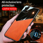 For iPhone 13 Pro Max 12 11 7 8 Magnetic Leather Lens Protective Case Slim Cover