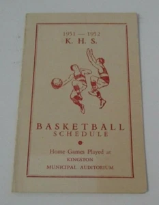 1951-52 Kingston NY High School Basketball Schedule - Picture 1 of 3