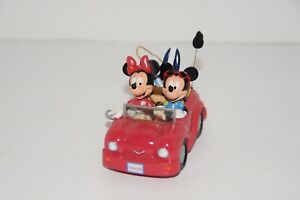Mickey Mouse Minnie Car Bobblehead Figurine Ornament Convertible Beach Surf