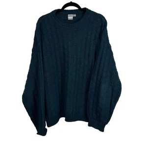 Maglione vintage Tony Lambert maglia pesante uomo taglia grande verde acqua 100% cotone - Foto 1 di 7